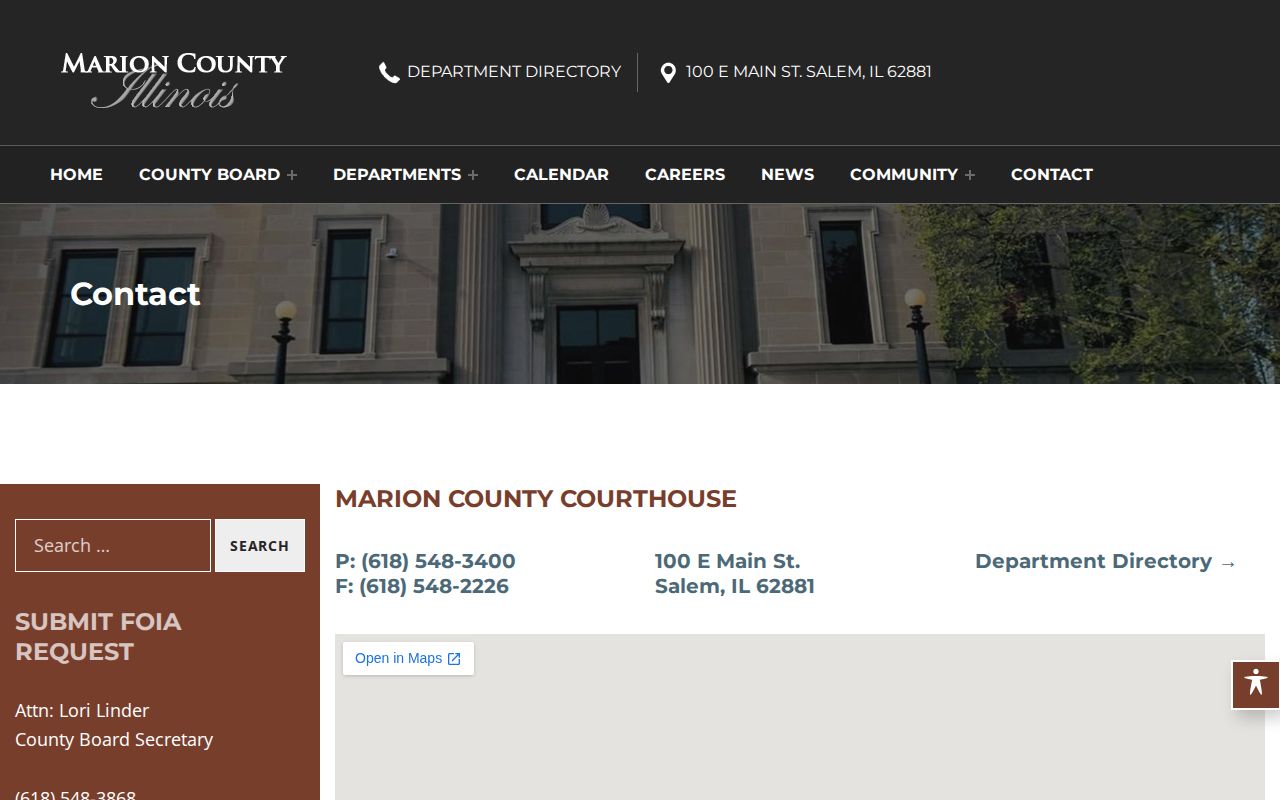Marion County arrest record FOIA contact information