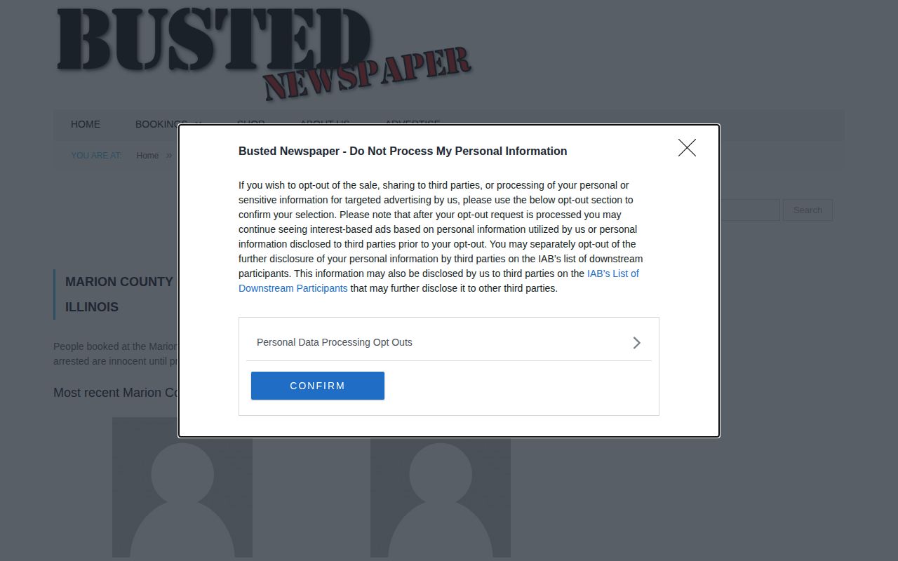 Unofficial Busted Newspaper Marion County Illinois arrest section